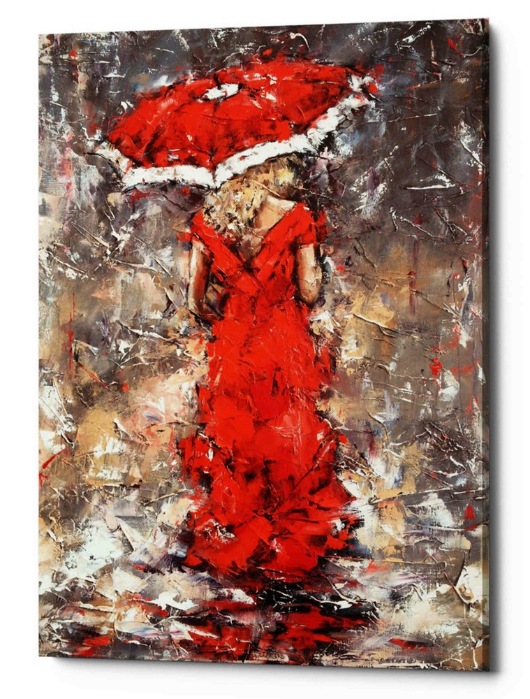 Epic Graffiti Woman With Umbrella by Alexander Gunin Canvas Art