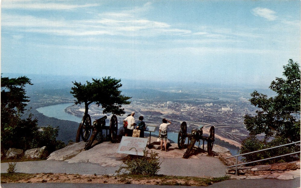 Chattanooga, Tennessee, Lookout Mountain, Tennessee River, valley, Postcard