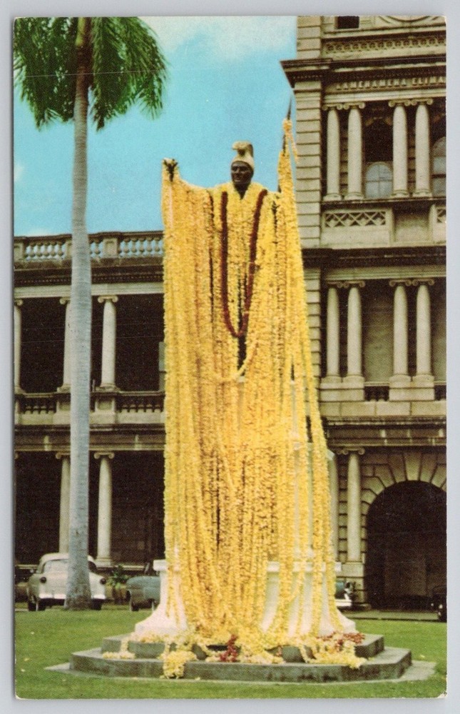 King Kamehameha Statue Honolulu Hawaii Curteichcolor Postcard