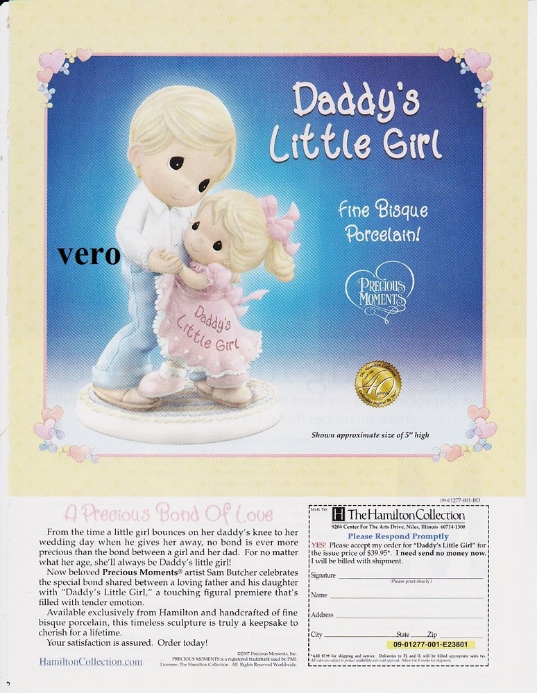 magazine ad 2007 HAMILTON Daddy's Little Girl Precious Moments print page advert