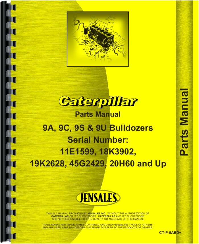 Caterpillar 9A Bulldozer Parts Manual SN 11E1599-11E99999
