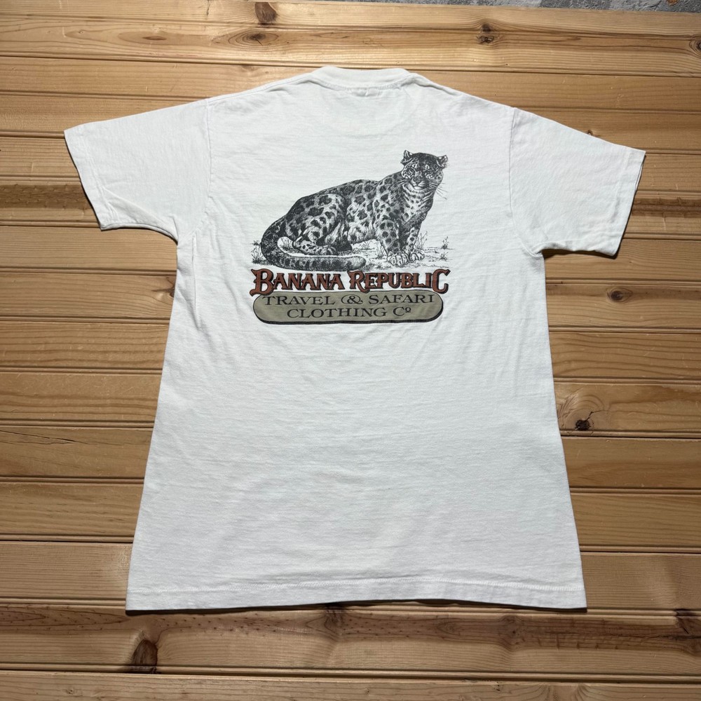 Vintage 80s Banana Republic Travel & Safari Clothing Co Pocket T-Shirt - Small