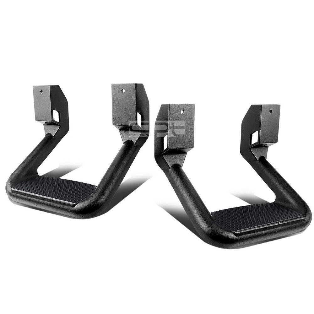 For Ford/Chevy/GMC/Dodge Pair Black Powder-Coated Cast Aluminum Side Steps/Bar