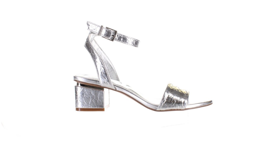 Vince Camuto Acaylee Silver Ankle Strap Heels Women's Size 6