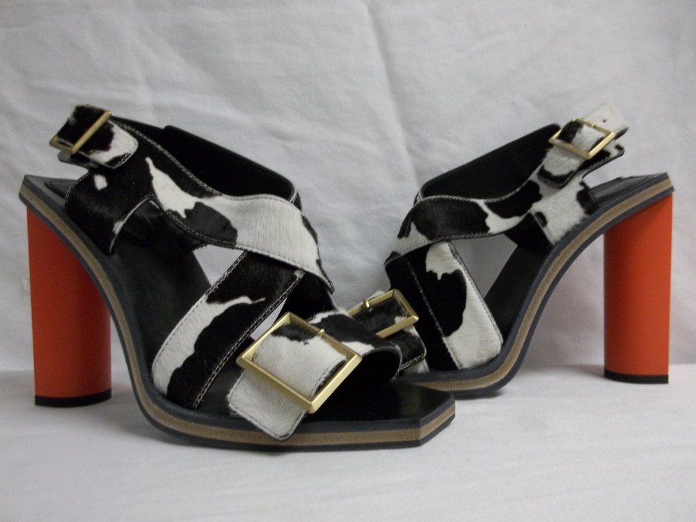 Calvin Klein Collection EU 38 US 8 Gavin Black Open Toe Heels New Womens Shoes