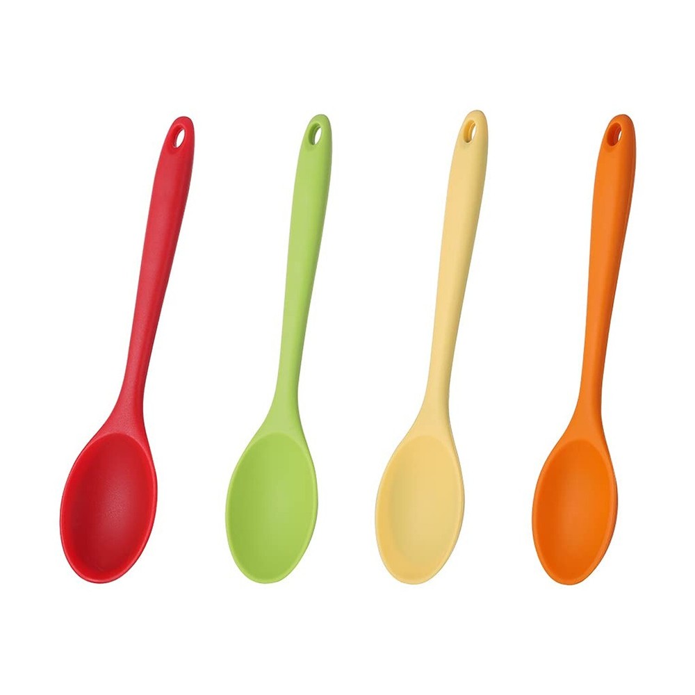4 Pieces Silicone Spoons for Cooking, Large Silicone Mixing Spoon Set, Nonsti...
