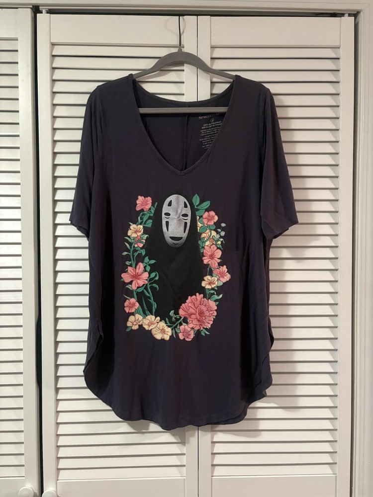 Torrid Studio Ghibli Spirited Away No Face T Shirt 2 2X Shirt Sleeve Top Purple