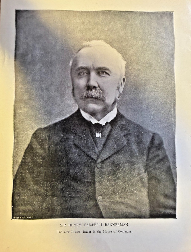 1899 Vintage Magazine Illustration Sir Henry Campbell-Bannerman House of Commons