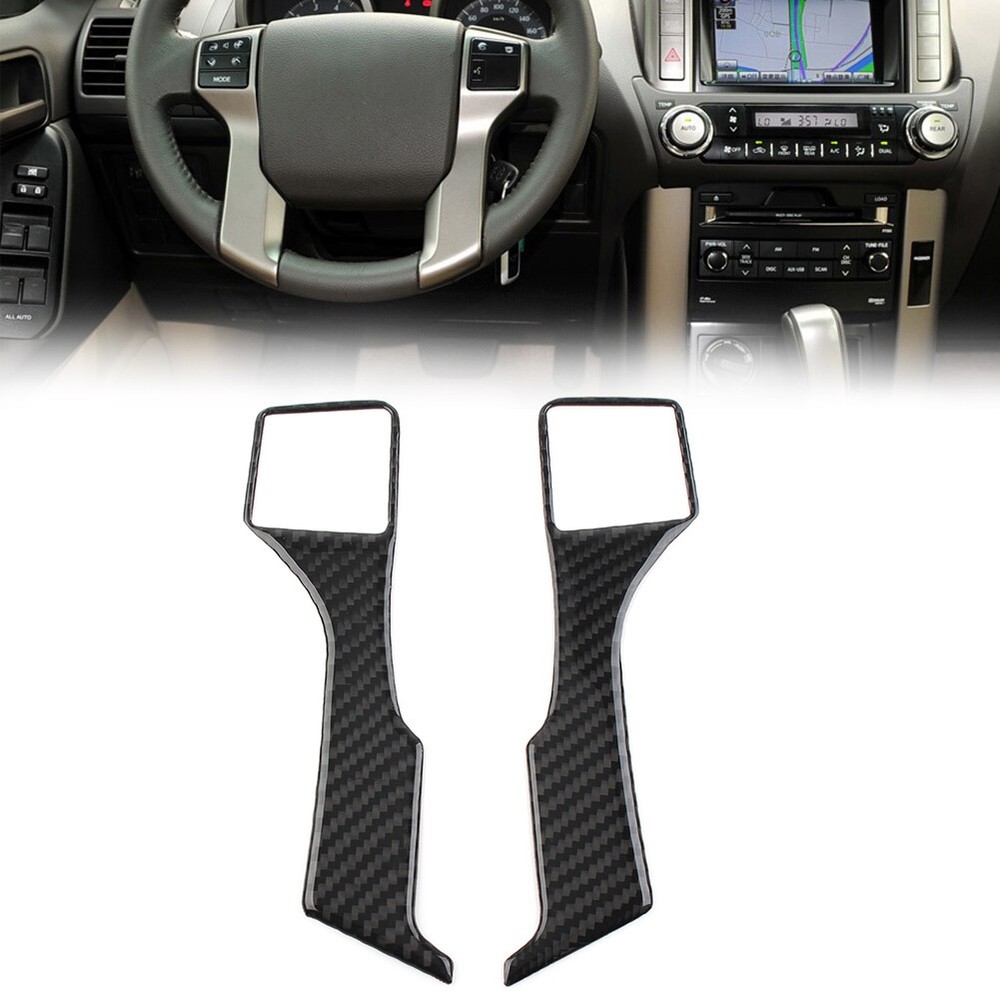 2 Pcs Steering Wheel Panel Cover Trim For Toyota Land Cruiser Prado 2010-2018