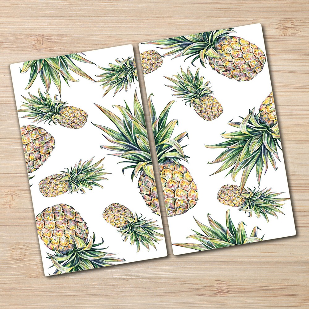 Glass Worktop Kitchen Chopping Board Falling Pineapple Exotic Fruit Art 2x30x52