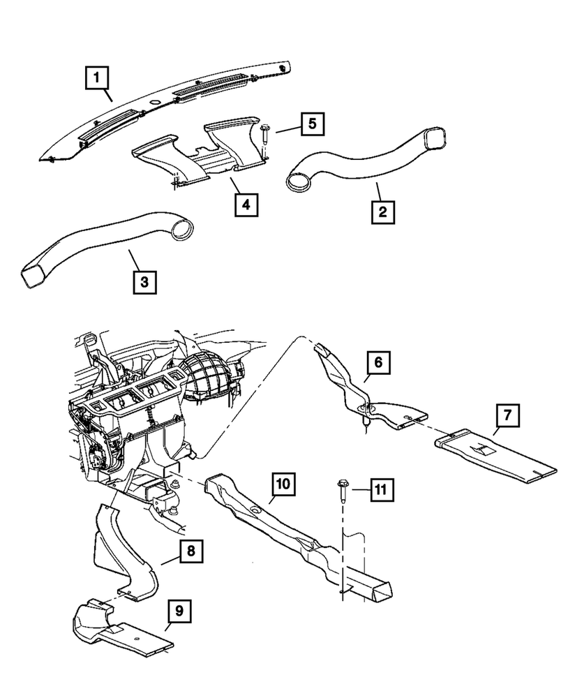 Mopar A/C Condenser Duct-Base 04595863AB VIN G