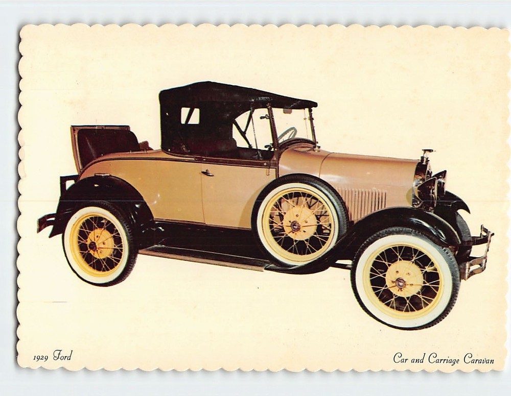 Postcard 1929 Ford Car and Carriage Caravan Luray Caverns Luray Virginia USA