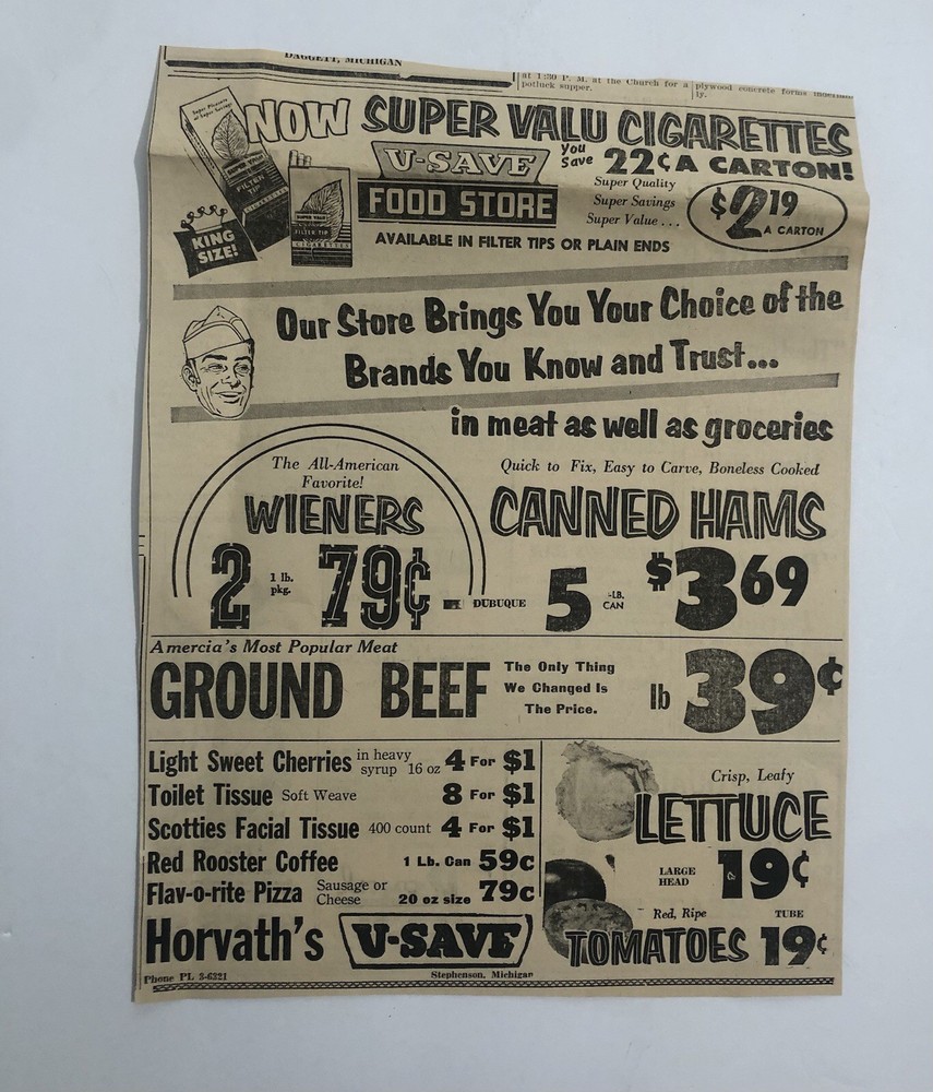 Vintage 1960’s grocery store newspaper ad 0C26