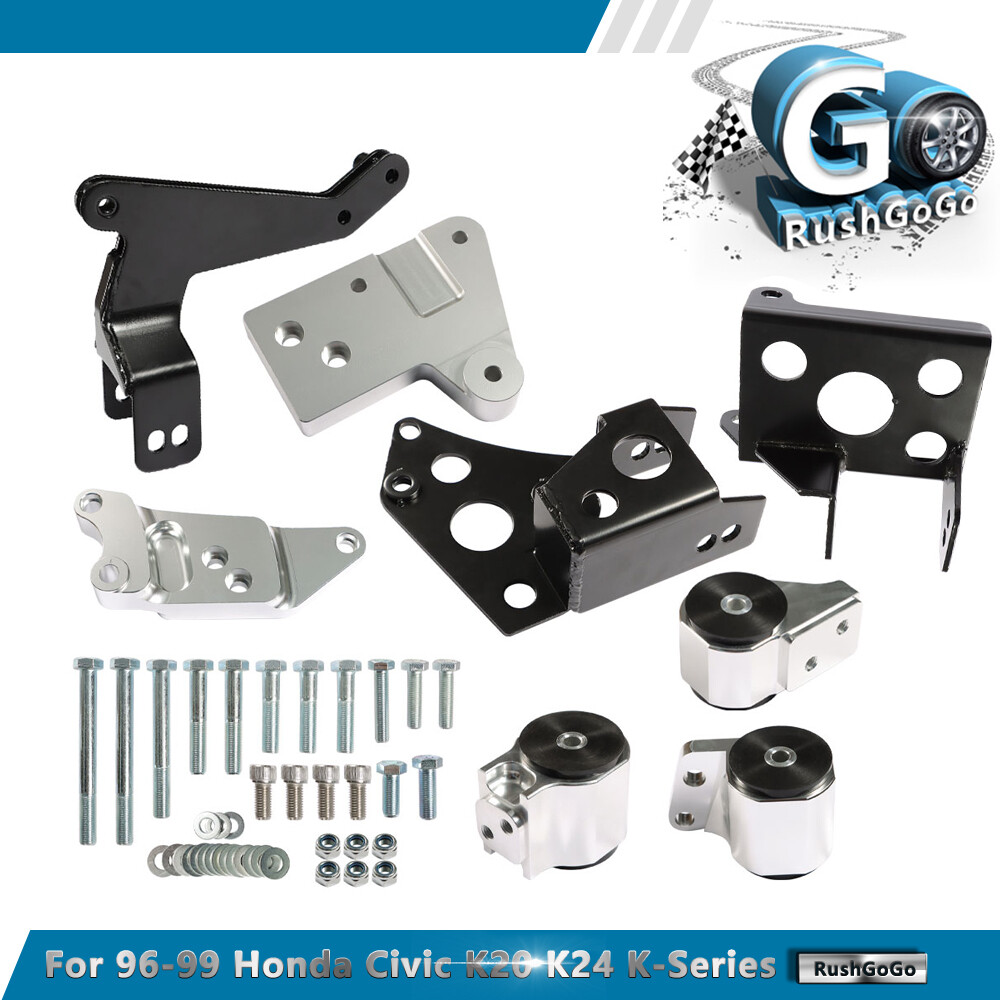 K-Series Engine Mount Bracket Kit For 1996-2000 Civic K20 K24 K-Swap EK Chassis