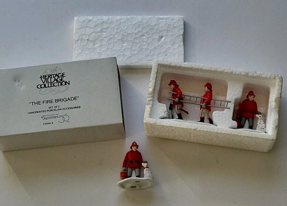 Vintage Department 56 Heritage Village The Fire Brigade 5546-8 Firemen Christmas