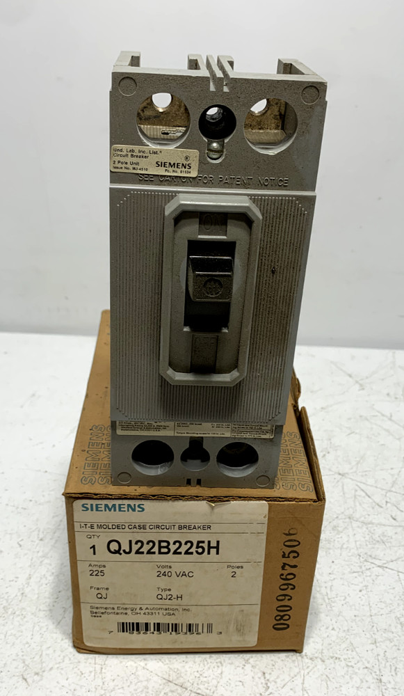 Siemens QJ22B225H Circuit Breaker 2-Pole 225 Amp 240 VAC