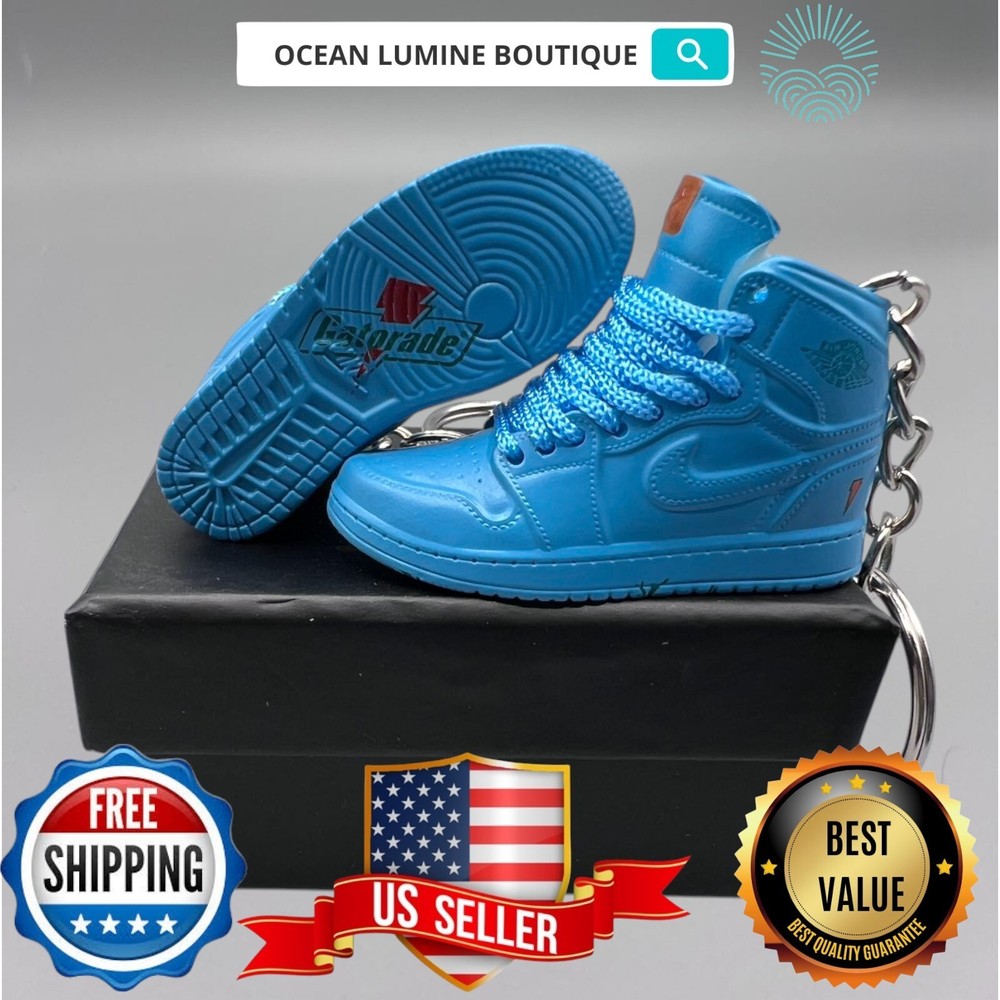 Air Jordan 3D Mini Sneaker Keychain, Basketball Sneaker Collectible, Box Options