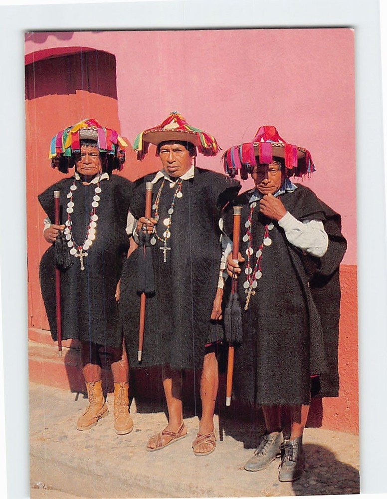 Postcard Indigenous Men from the State of Chiapas Mexico