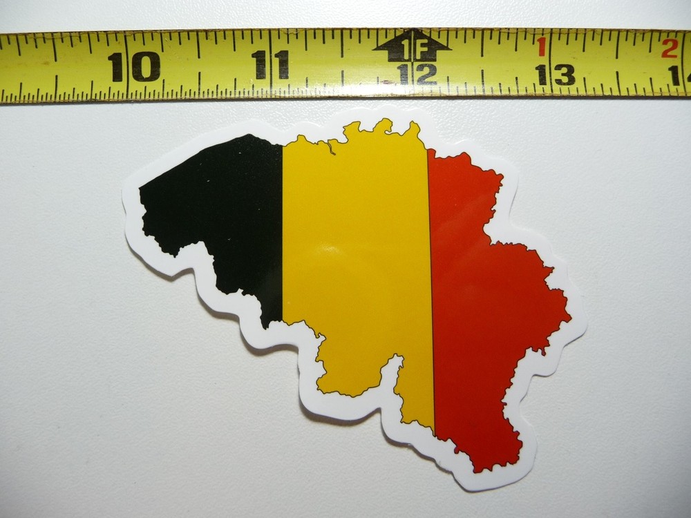 Belgium flag country outline map decal sticker for laptop