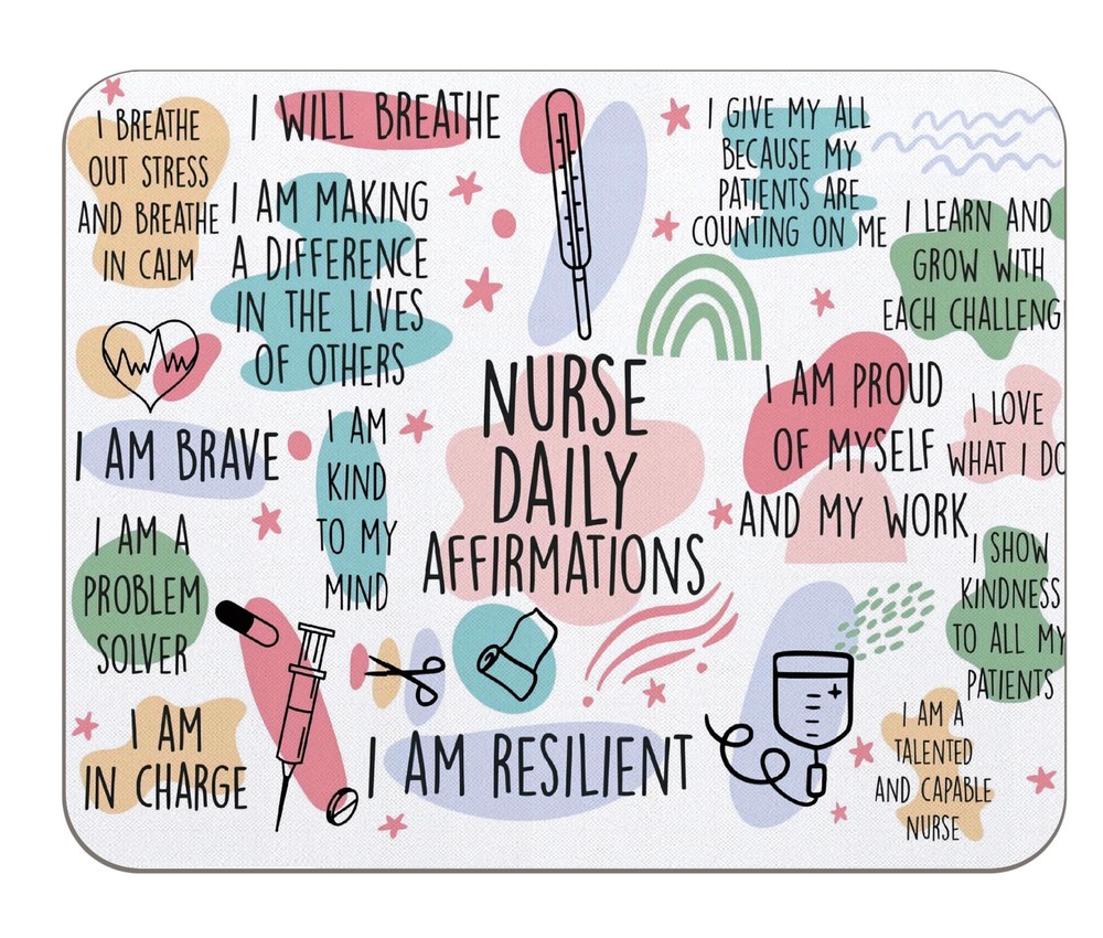 Nurse Affirmations Mouse Pad for Desk with Inspirational Design