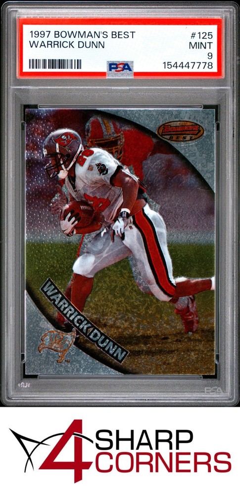 1997 Bowman's Best #125 Warrick Dunn Rc Buccaneers Psa 9Fulfilled by 4SC: eBay’s top consignment choice