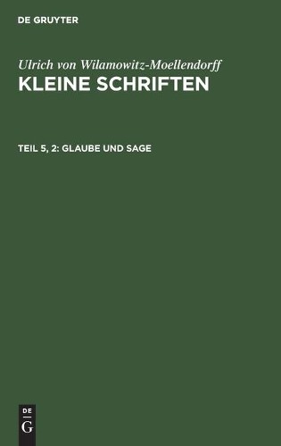 Glaube Und Sage (Hardback)