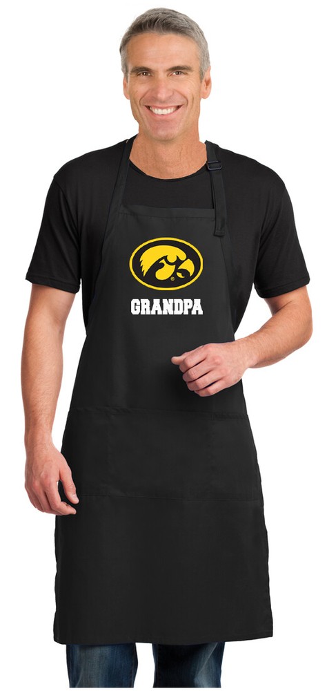 Iowa Hawkeyes Grandpa Apron Large University of Iowa Gift for Grandfather