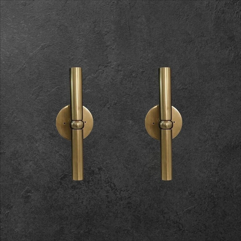 wall sconce Pair of Raw brass Modern Line Mid century wall sconce - Italian