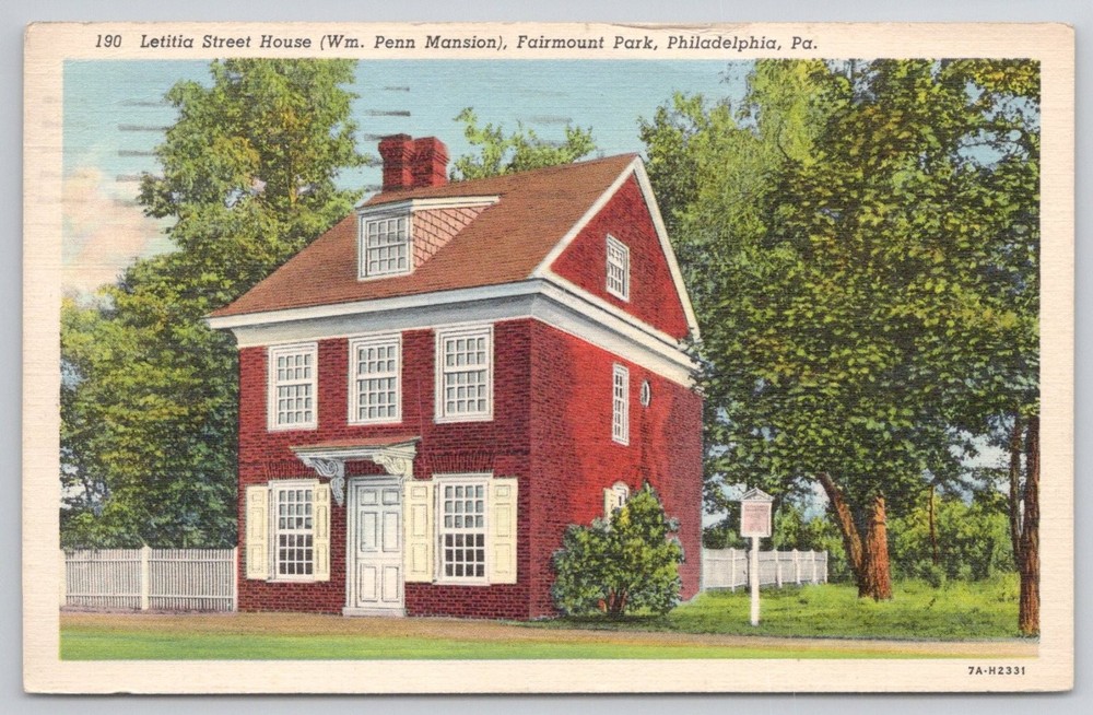 1939 Letitia Street House Wm Penn Mansion Fairmount Park Philadelphia PA
