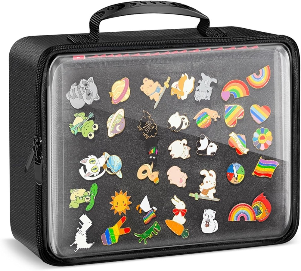 Enamel Pin Display Book, 18 Page Pin Bag for Collectors Pin Board Storage and Or