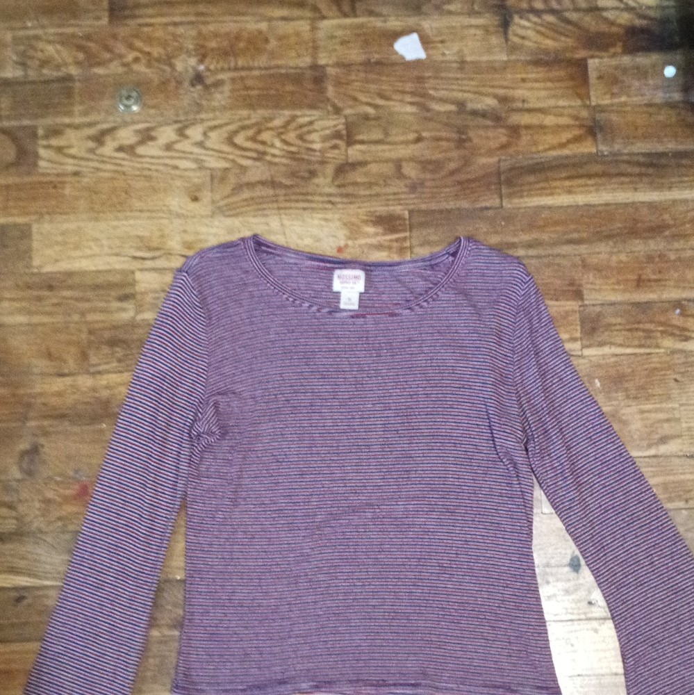 Mossimo Supply Co. Women’s M Red/Blue/White Striped Knit Crew Neck Top