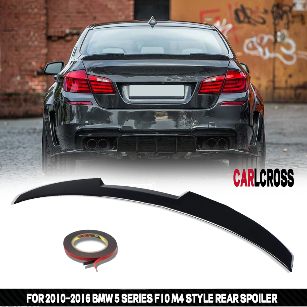 For BMW 5 Series F10 2010-2016 Sedan Rear Trunk Lip Spoiler Wing Glossy Black