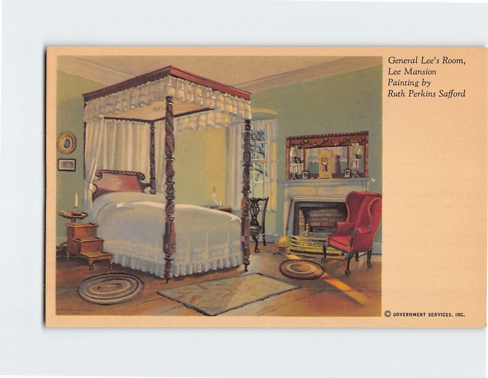 Postcard General Lees Room Lee Mansion By Ruth P. Safford Arlington Virginia USA