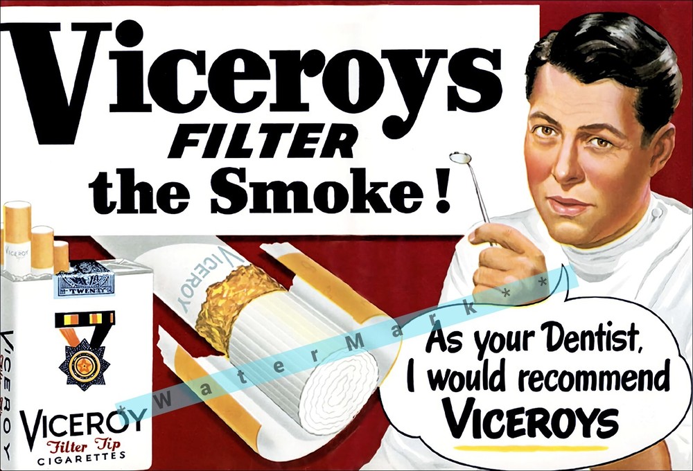 Viceroys 1949 Vintage Dentist-Recommended Retro Poster Print