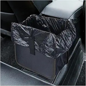 Foldable & Leak-Proof 7L Hanging Car Trash Can, Universal Multipu Color: Black