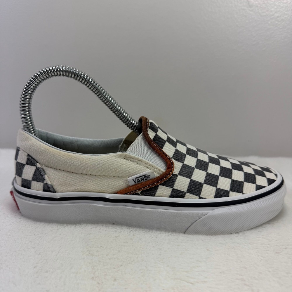 VANS Asher Classic Slip On Black Checkerboard Skateboarding Shoes – Women’s US 6