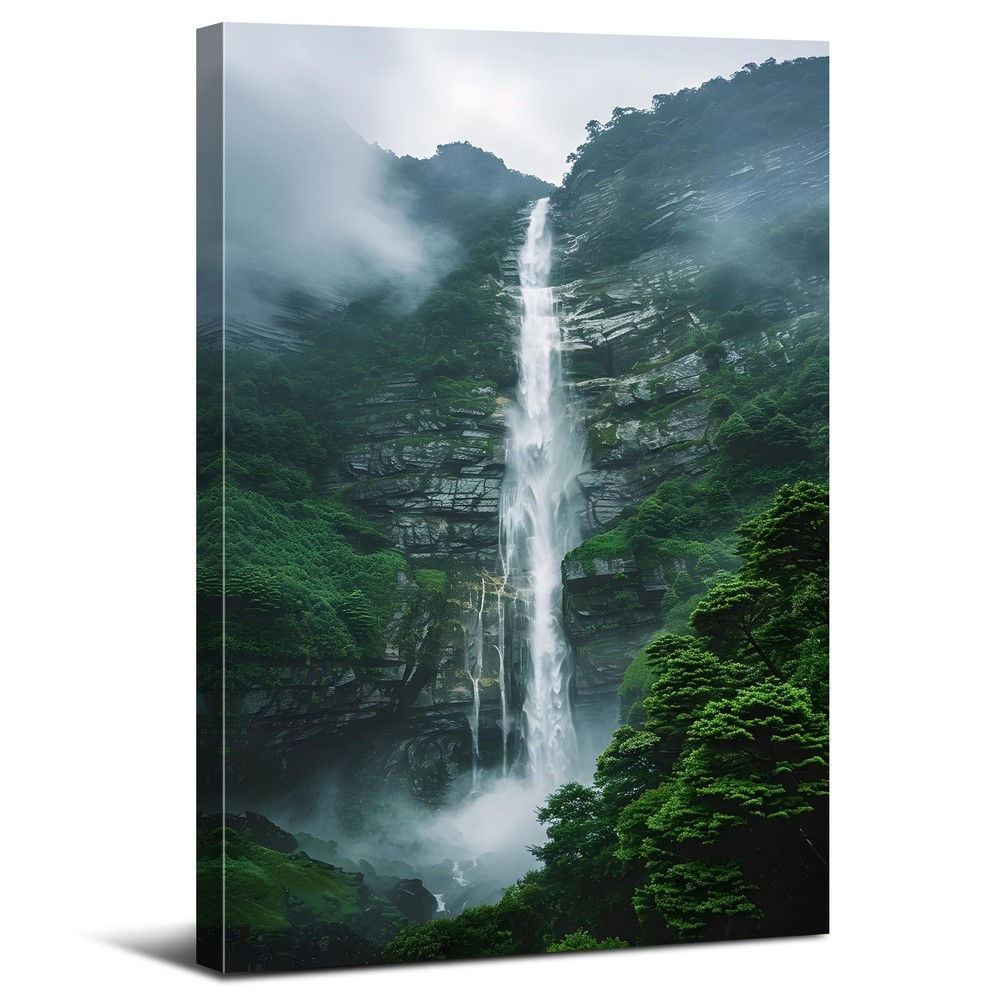 Waterfall Canvas Wall Art for Living Room Decor Waterfall Nature Landscape Pi...