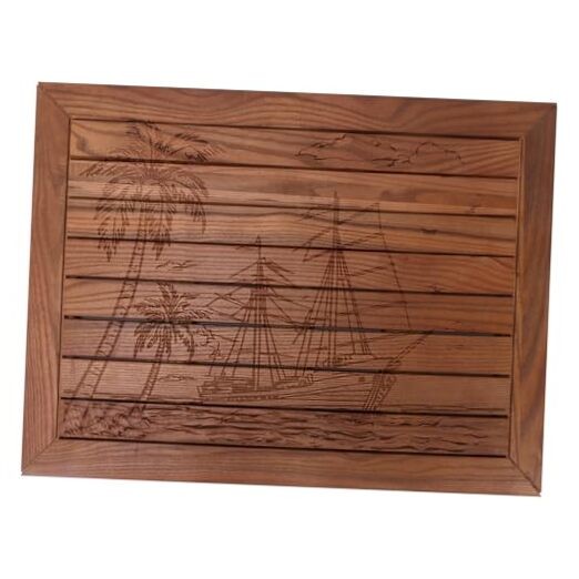 Non-Slip Teak Wood Shower Mat for Indoor & Outdoor Use - Bamboo Bath Mat