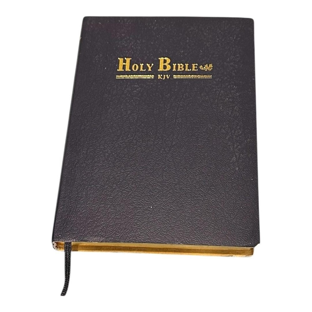 Holy Bible King James Version KJV Black Leatherette Gold Gilt Edges Softcover