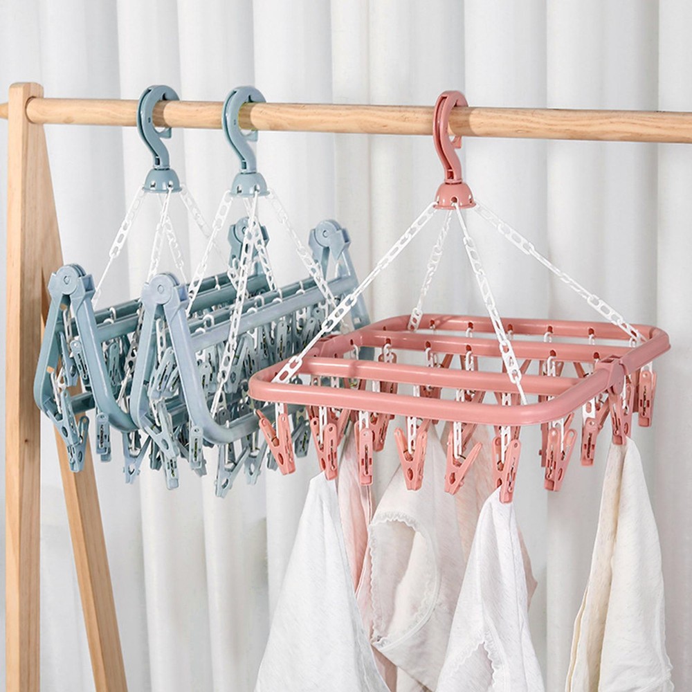 Underwear Drying Rack Swivel Hangers for Clothes With Clips Clothes Drying