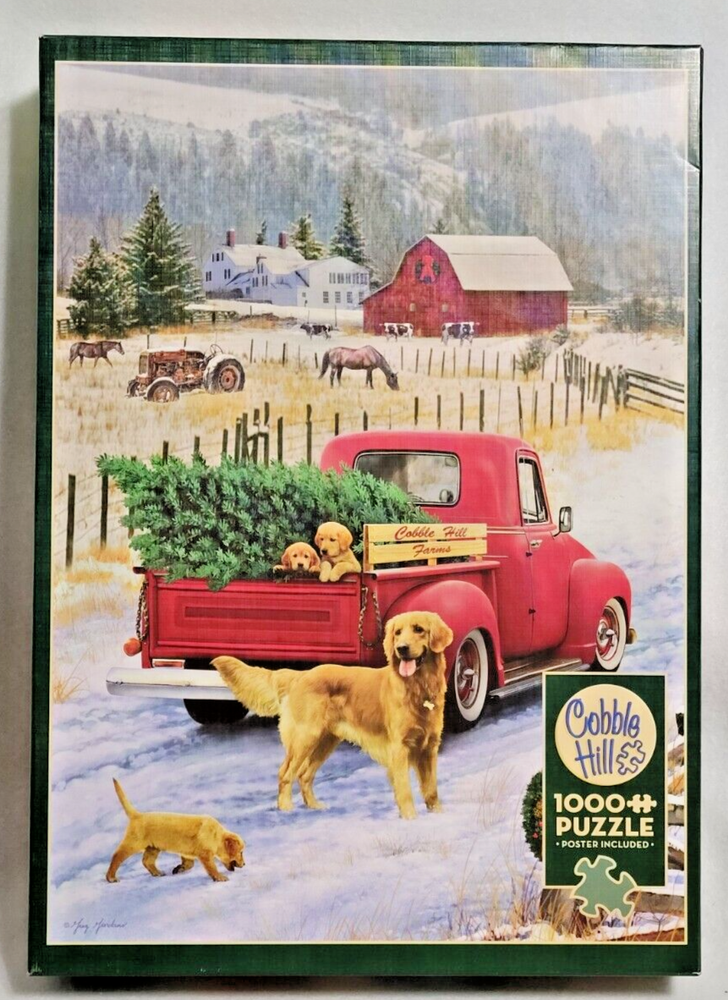 Cobble Hill Christmas On The Farm 1000 Pcs Jigsaw Puzzle 19 1/4