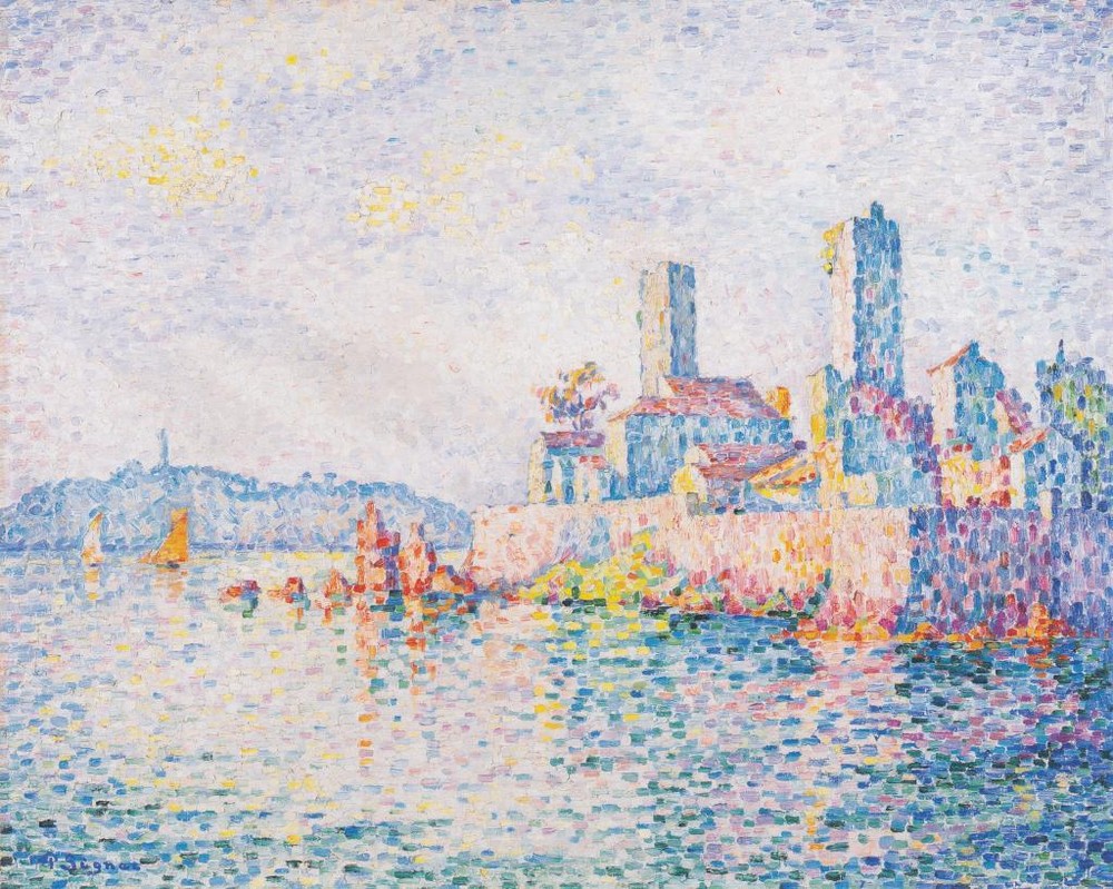 CLAUDE MONET ~ Antibes Towers ~ *FRAMED* CANVAS ART Poster ~ 18x12