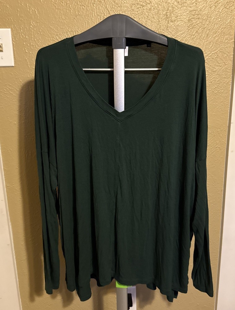 Cabi XL Women’s Green Too Blouse Shirt Long Sleeve Comfortable Lounge Wear