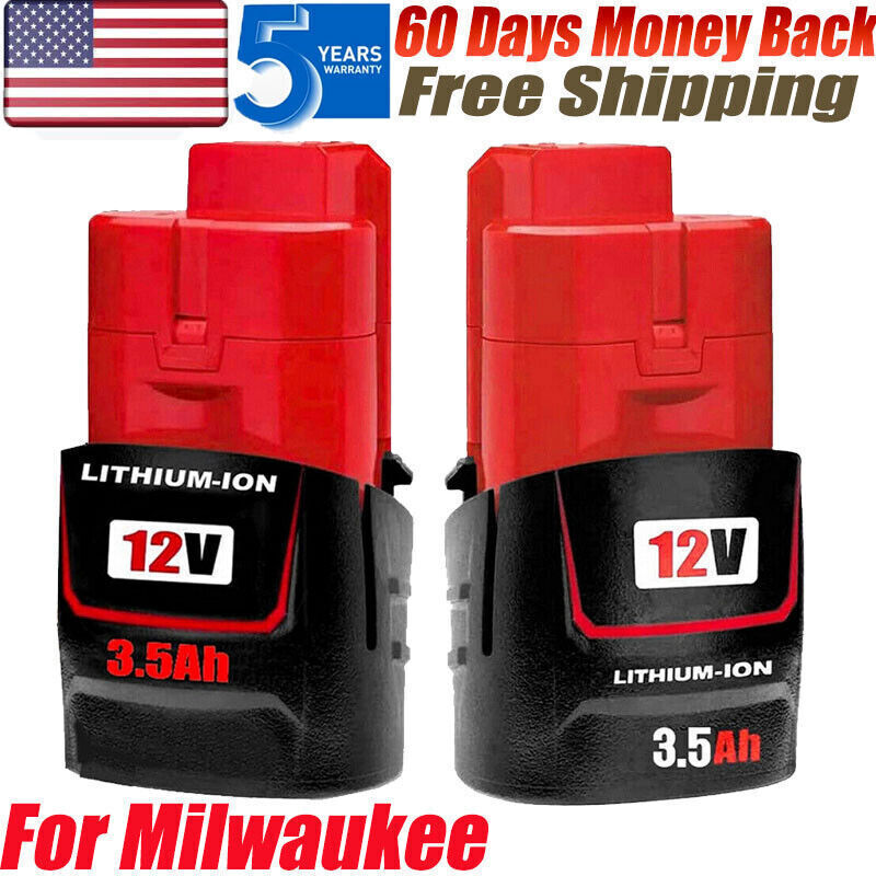 2-Pack Milwaukee M12 LI-ION Extended Capacity Cordless Battery 48-11-2402