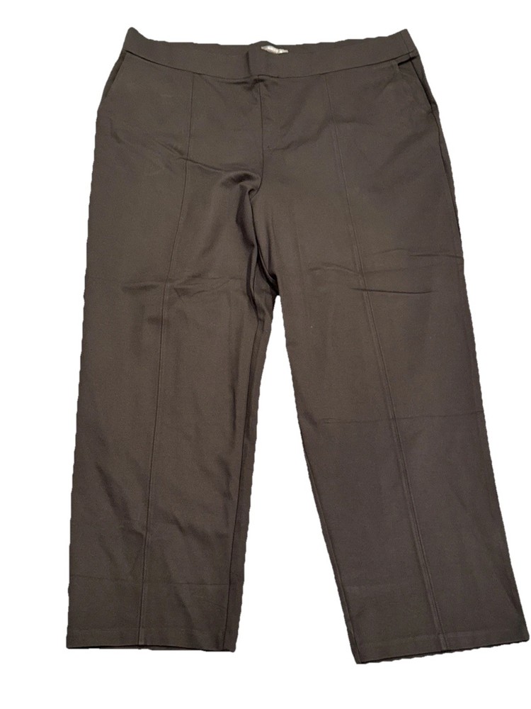 Matty M Women's Pull On Straight Leg Office Pants, Dark Olive, 2X