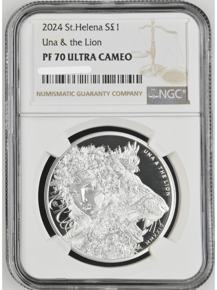 2024 St. Helena Modern Una & The Lion 1oz Silver Coin NGC PF 70 UCAM