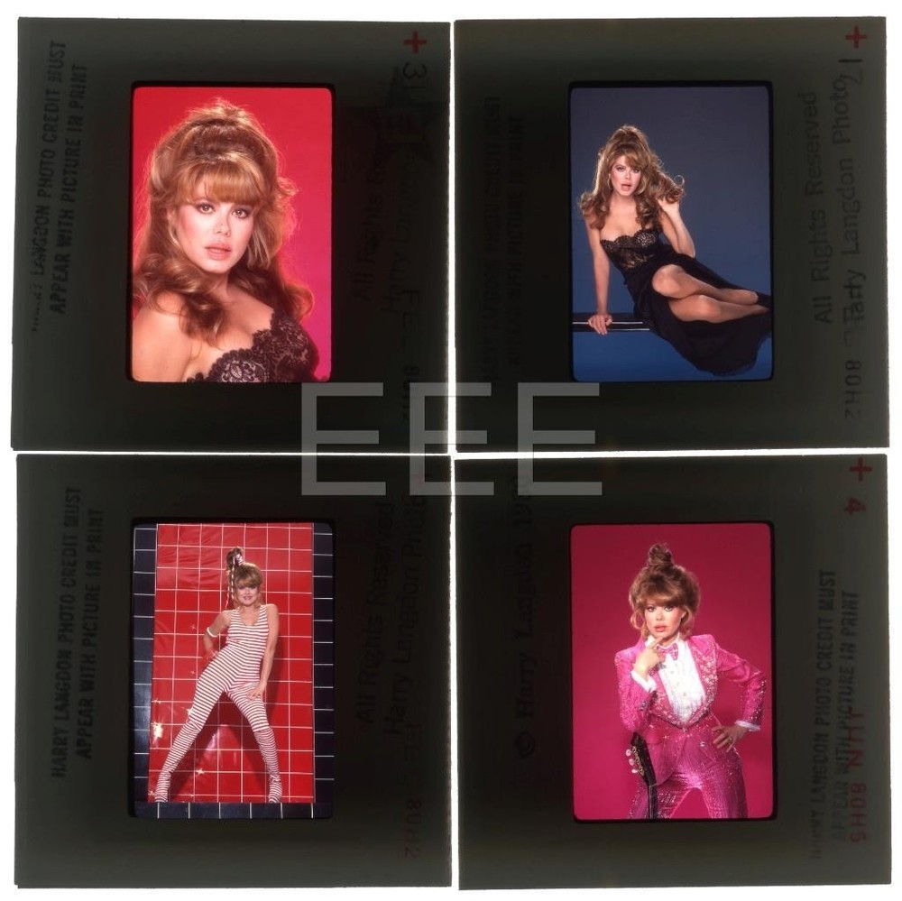 4 Sexy CHARO Spanish Movie Actress Harry Langdon Transparency w/rights Lot 368E