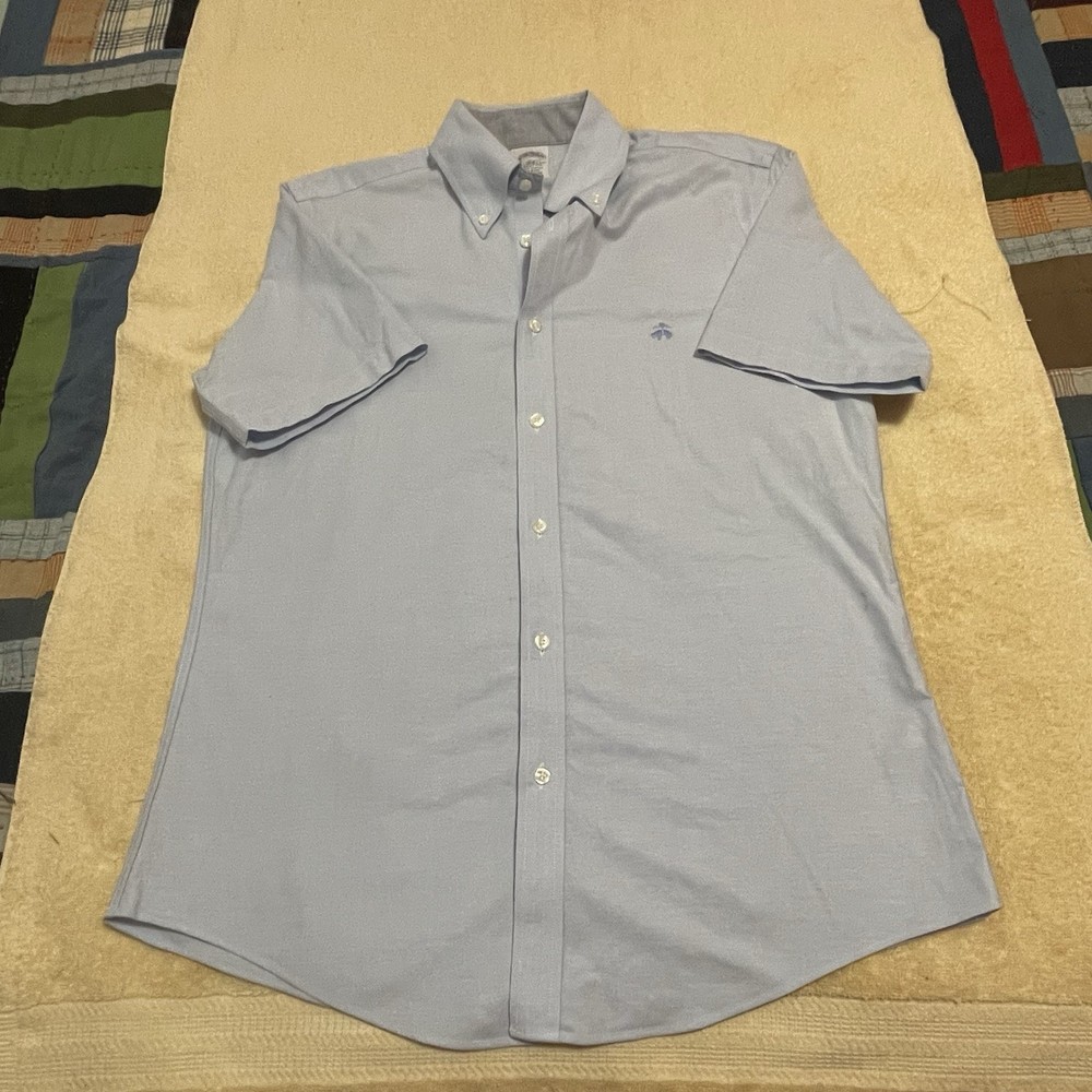 Brooks Brothers 1818 Button Down Shirt Men M Blue Regent Non-Iron Cotton