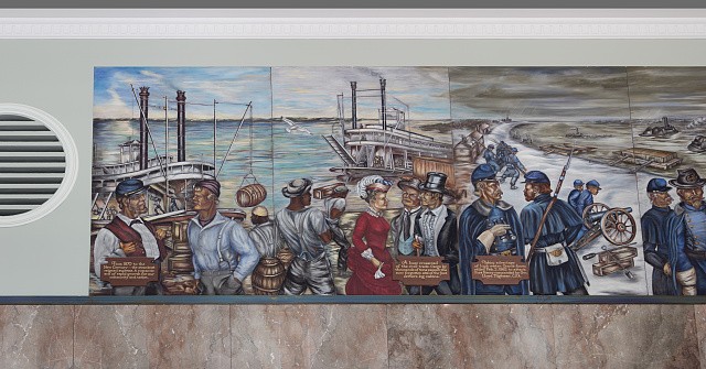 Paducah Kentucky Federal Building Courthouse Lobby Murals 2016 Riverboats