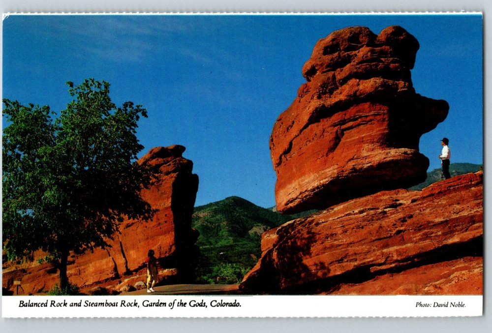 CO Colorado Springs Balanced Rock Steamboat Rock Garden of the Gods Postcard